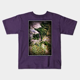 wildflowers over cliff edge Johnston's Ridge Kids T-Shirt